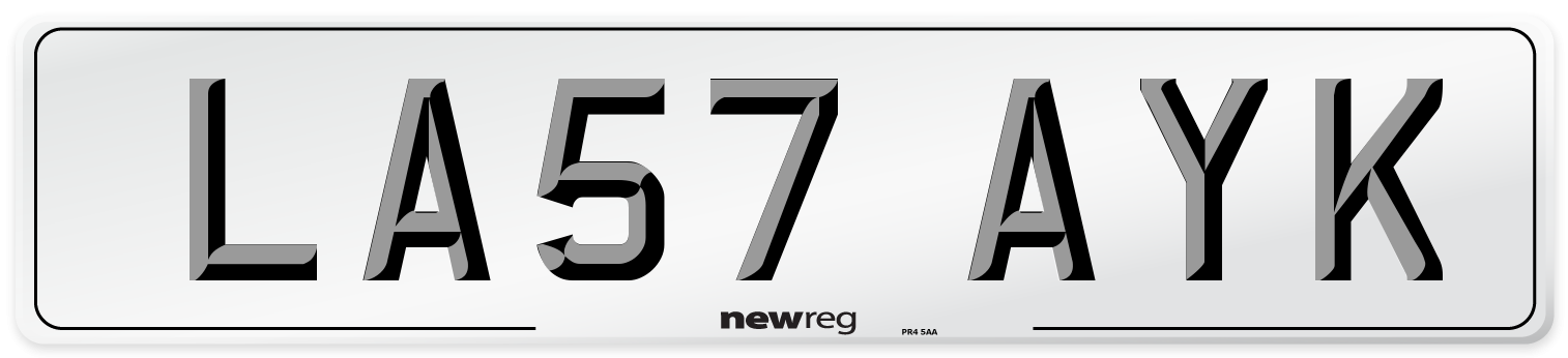 LA57 AYK Number Plate from New Reg